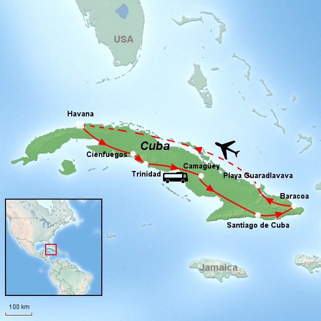 Kart over Cuba reisen Cuba Completo