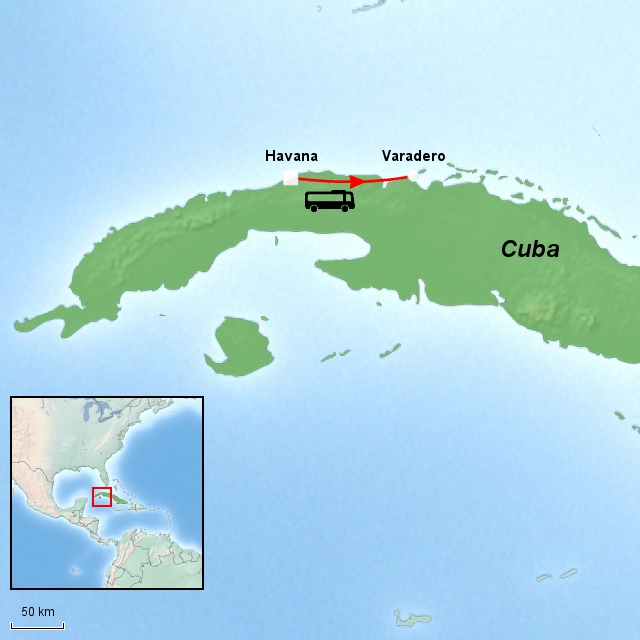Kort til Cuba-reisen Familieferie på Cuba